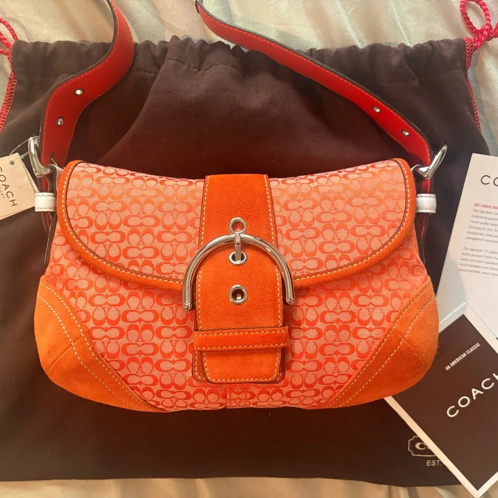 NWT Vintage Coach Orange Women's Bag - Picture 1 of 8